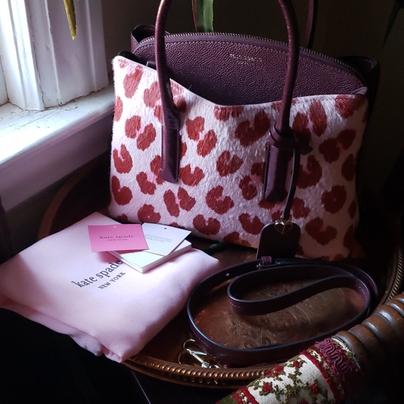 kate spade Handbags - Kate spade pink leopard hair calf Margaux med